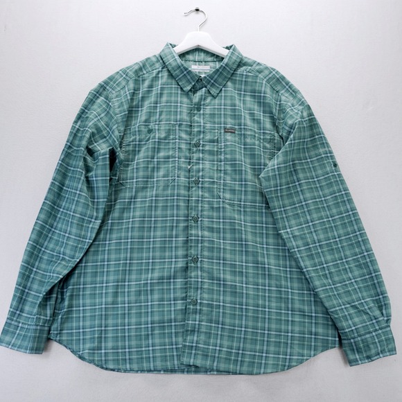 Columbia Other - Columbia Silver Ridge Plaid Long Sleeve Shirt Blue Green XL UPF 40 AM3599